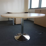 meeting table with chrome metal leg